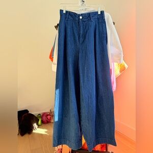 Zara Indigo Blue Denim Trousers